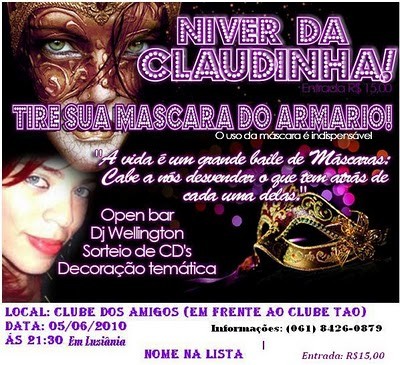 Niver da Claudinha - Previsão para postagem dia 07/06/2010